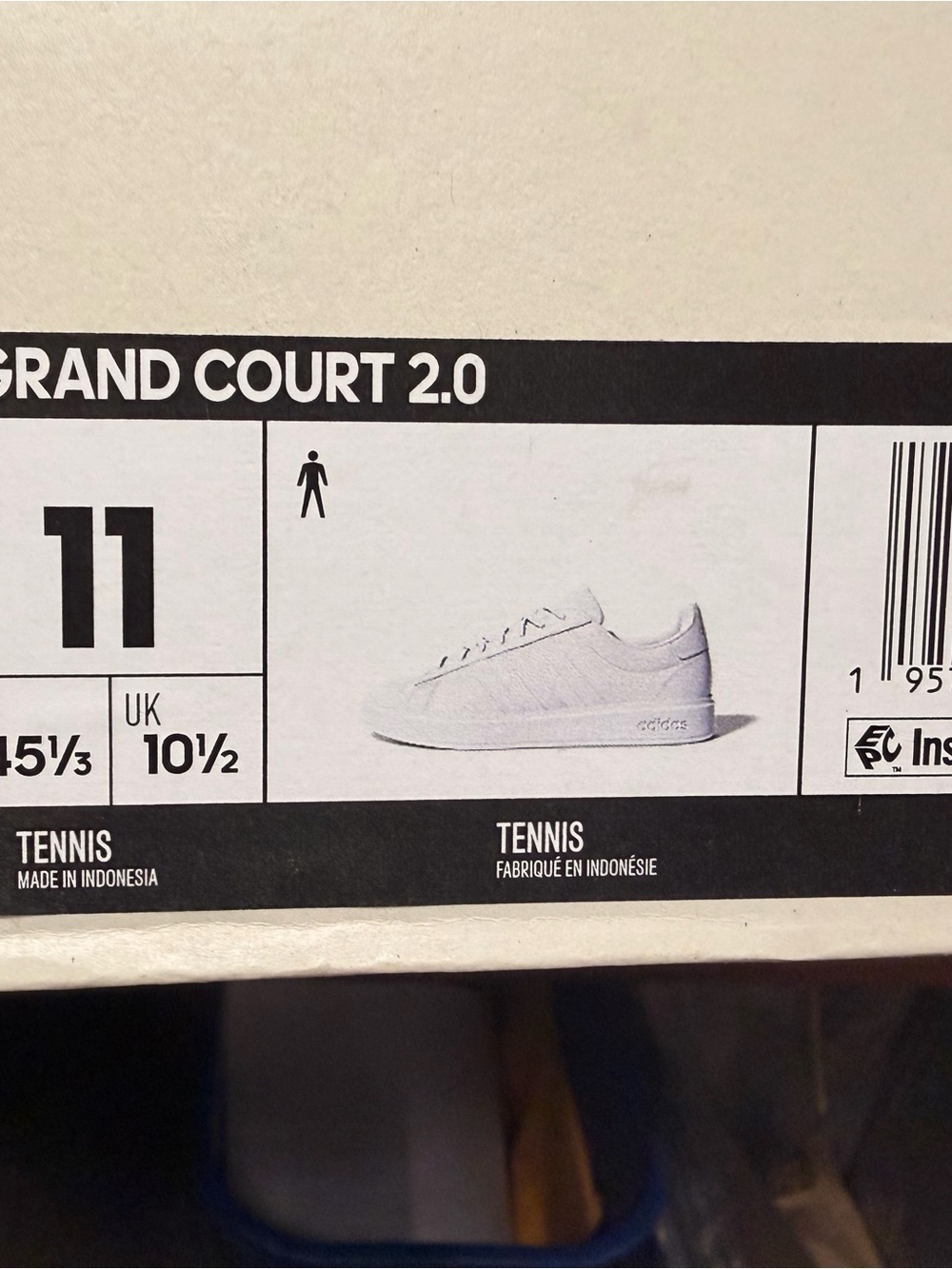 adidas Men’s White Low-Top Leather Sneakers - Picture 6 of 7